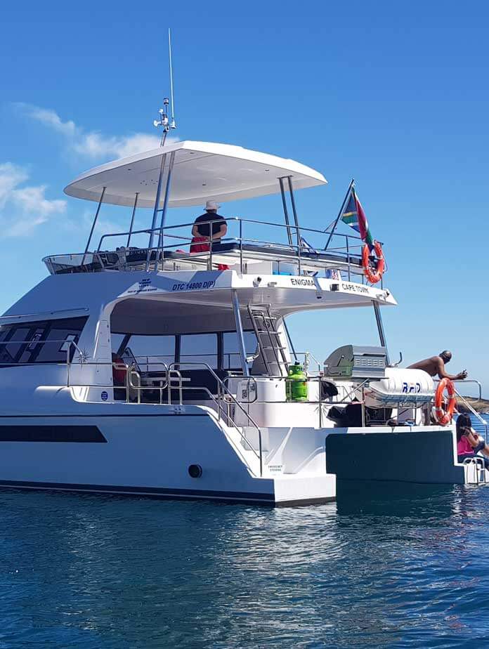 4 hour - Enigma Catamaran, private yacht charter Cape Town